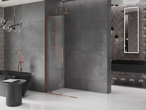 Mexen Velar L, posuvná sprchová zástena Walk-in 90 x 200 cm, 8mm číre sklo, ružové zlato, 871-090-003-03-60