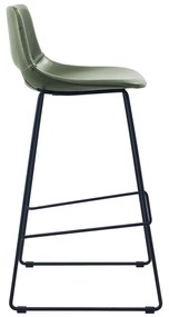 Kaki barová stolička z imitácie kože (výška sedadla 76 cm) Zahara – Kave Home