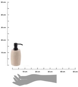 TENDANCE Dávkovač mydla Binchi, béžová/s čiernymi prvkami