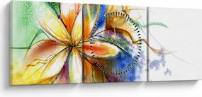 Obraz - Kvetina (s hodinami) (90x30 cm)