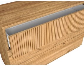 Nízka komoda v dekore duba v prírodnej farbe 100x72 cm Rayana – Marckeric