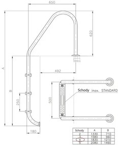 Bazénové schodíky pre zapustené bazény Planet Pool široké s hĺbkou 150 cm