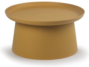 Plastový kávový stolík FUNGO, priemer 700 mm, okrový