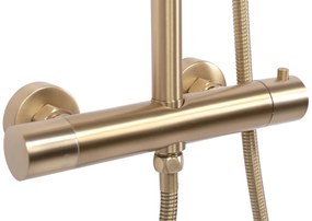 Rea Vincent, sprchový set s termostatickou batériou a dažďovou hlavicou 25cm, zlatá matná, REA-P6602