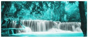 Obraz - Modrý vodopád (120x50 cm)