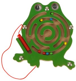 KIK Magnetické žabie bludisko s magnetickým štýlusom – guľôčkové puzzle pre deti