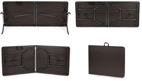 Bestent Cateringový stôl skladací 180cm Brown Rattan