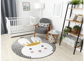 Koberec KRUH PETIT BUNNY KRÁLIK sivý