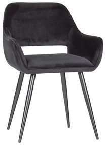 Čierne čalúnené jedálenské kreslá v súprave s podrúčkami 2 ks Jelle – WOOOD