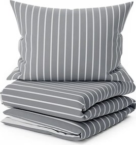 Povlečení z Renforcé bavlny CAPRIVI šedé knoflík Rozmer obliečky: 70 x 90 cm | 140 x 220 cm