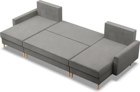 Sedacia súprava BLANK Elegant v tvare U svetlosivá