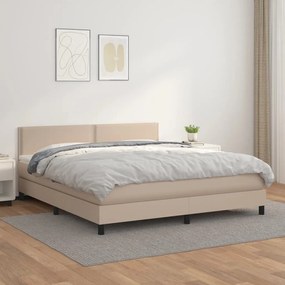 Boxspring posteľ s matracom kapučínová 180x200 cm umelá koža 3141082