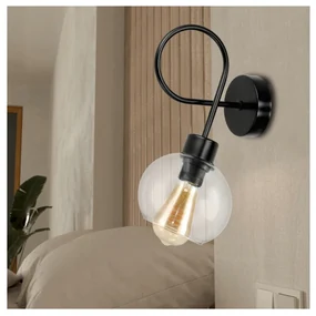 BERGE LOFT LED nástenné stropné svietidlo 1xE27 priehľadná sklenená guľa