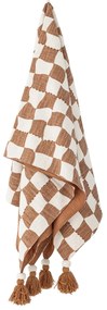 Bloomingville Bavlnený prehoz Chola Brown 130 × 150 cm