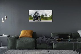 Obraz canvas Motocykel cesty mraky neba 140x70 cm