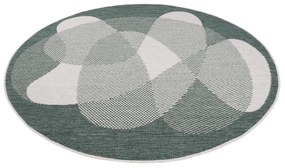 Dekorstudio Obojstranný okrúhly koberec na terasu DuoRug 5835 - zelený Priemer koberca: 120cm