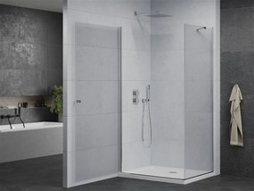 Mexen Pretoria, sprchovací kút 70 (dvere) x 110 (stena) cm, 6mm číre sklo, chrómový profil + biela sprchová vanička, 852-070-110-01-00-4010