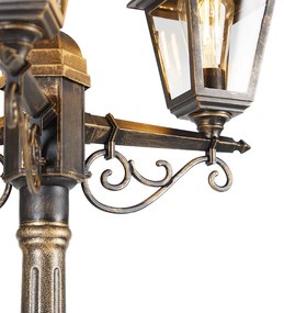 Inteligentný lampáš antické zlato 3-svetlá IP44 vrátane Wifi ST64 - Capital