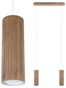 HELLUX Drevený luster MADERA 2 GU11 Orech biela 8520230