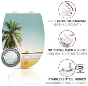 Záchodová doska s automatickým zatváraním 36,5 x 45 cm Corbara – Wenko