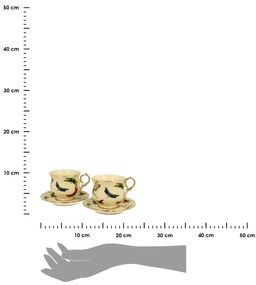 Porcelánová šálka na nohe s podšálkou Dragonfly 150 ml sada 2ks