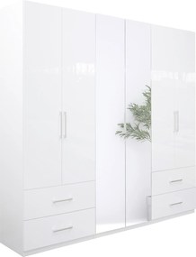XXXLutz ŠATNÍKOVÁ SKRIŇA, biela, biela s vysokým leskom, 269/211/55 cm P & B - Skrine - 000885000501
