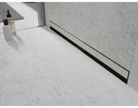 Mexen Flat nerezový sprchový žľab na stenu 100 cm vzor 2v1, zlatá, 1530100