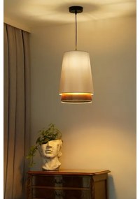 Duolla - Luster na lanku BELL SHINY 1xE27/15W/230V pr. 25 cm biela/medená