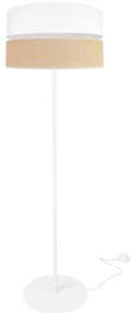 Stojacia lampa Juta, 1x jutové/biele textilné tienidlo, o, w