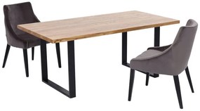 Jackie stôl dub hnedý/čierny 180x90