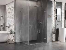 Mexen Lunar-B pravostranný výklopný sprchový kút 95 x 90 cm, číre sklo, brúsená oceľ, 832-095-090-97-00-P