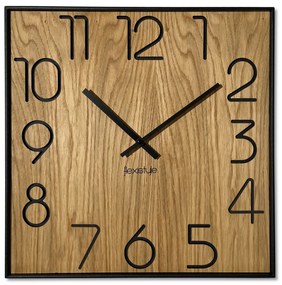 Dekorstudio Drevené hodiny na stenu Wood Square 40cm