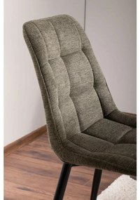 Sametová jídelní židle Chic olivová/černá