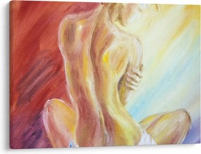 Obraz odpočívajúce ženy, olejomaľba (70x50 cm)