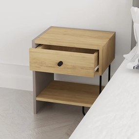Nočný stolík v dekore duba s poličkami Saturne – Marckeric