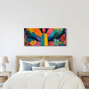 Obraz - Abstraktný anjel s kvetmi (120x50 cm)