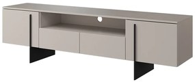 TV stolík Larena s otvorenou policou 200 cm - kašmírová / čierna