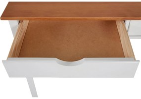 Bielo-hnedý pracovný stôl z borovicového dreva Støraa Gava, dĺžka 100 cm