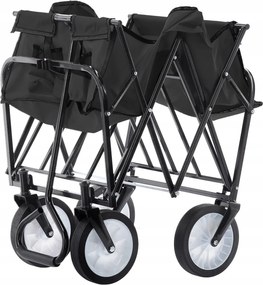Garden Line ČIERNY SKLADACÍ ZÁHRADNÝ VOZÍK 116 x 54 x 90 cm