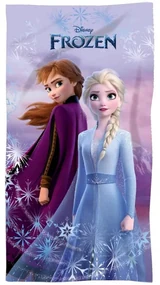 Mikrofíbrová plážová osuška Ľadové kráľovstvo - Frozen - motív Anna a Elsa - mikrovlákno - 70 x 140 cm