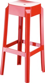 Plastová barová stolička FOX - Červená