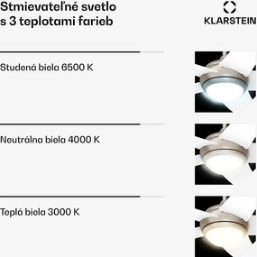 Klarstein Bolero stropný ventilátor s osvetlením | 132 cm | 35 W | Tichý chod | Drevo