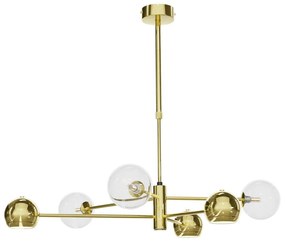 Jupiter 1964 - Luster na tyči MOKA 3xGU10/10W/230V + 3xG9/10W/230V zlatá/číra