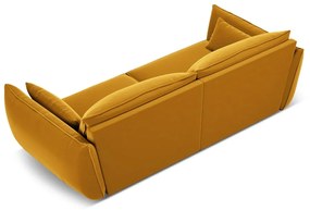 Zamatová pohovka v horčicovej farbe 208 cm Vanda – Mazzini Sofas