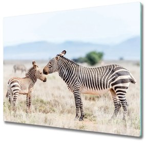 Sklenená doska na krájanie Zebry v horách 60x52 cm