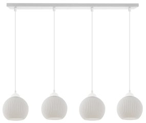 Závesné svietidlo Riffle Round, 4x biele sklenené tienidlo, w