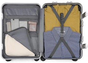 Konofactory Biely prémiový odolný kufor s hliníkovým rámom "Alfa" - M (35l)