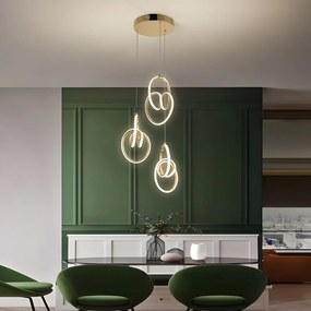 Toolight Toolight, LED závesné svietidlo G082-3CPR, zlatá, OSW-09741