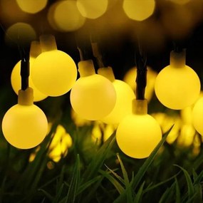LED solárny dekoračný reťazec 50xLED/8 funkcií 500 mAh 9,5 m IP67 teplá biela