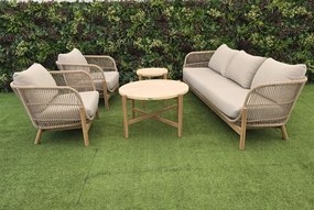 Hliníková vypletaná súprava LARIS 3 s dvomi stolíkmi